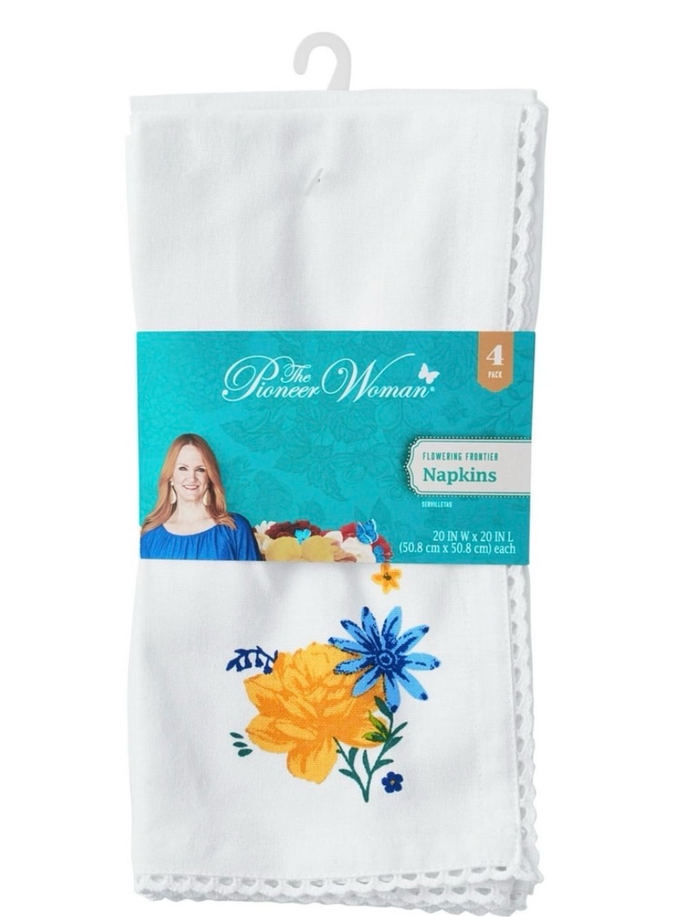 Pioneer Woman Set of 5 Flowering Frontier Linens Embroidered 90" Runner Napkins - Picture 5 of 9